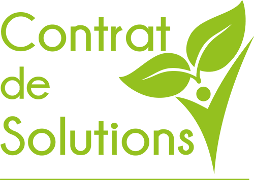 Logo Contrat Solutions texte blanc feuille blanche150x